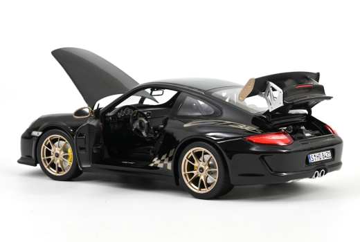 Porsche 911 GT3 RS 2009 schwarz-weiß-gold metallic | Norev | 1:18