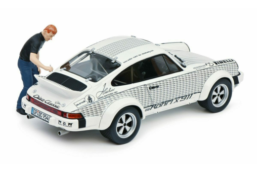 Porsche 911 „Röhrl x911“ mit Figur W. Röhrl | Schuco | 1:18