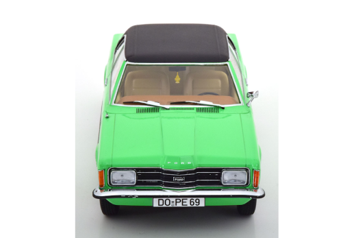 Ford Taunus GXL mit Vinyldach 1971 hellgrün/mattschwarz | KK-Scale | 1:18