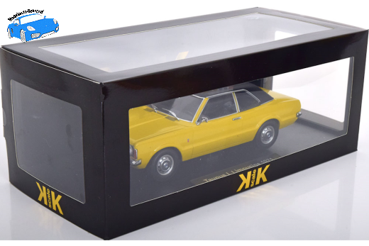 Ford Taunus L mit Vinyldach 1971 gelb/mattschwarz | KK-Scale | 1:18