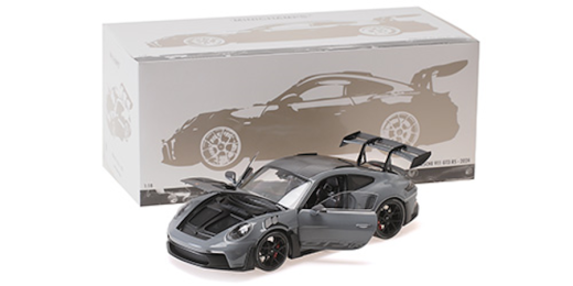 Porsche 911 (992) GT3 RS 2024 grey W/Weissach Package W black Wheels | Minichamps | 1:18