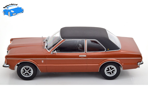 Ford Taunus GXL Limousine mit Vinyldach 1971 braunmetallic/mattschwarz | KK-Scale | 1:18