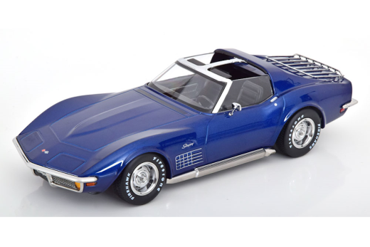 Chevrolet Corvette C3 mit Sidepipes 1972 blaumetallic | KK-Scale | 1:18