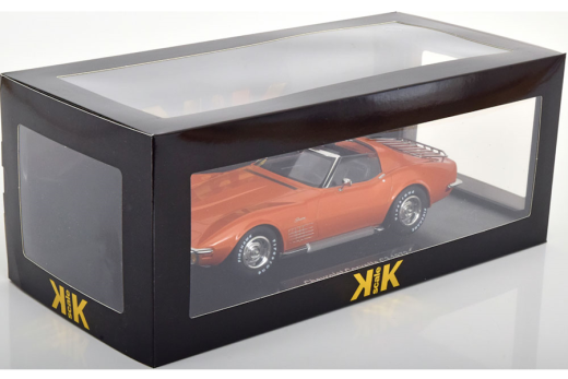 Chevrolet Corvette C3 mit Sidepipes 1972 orange-metallic | KK-Scale | 1:18