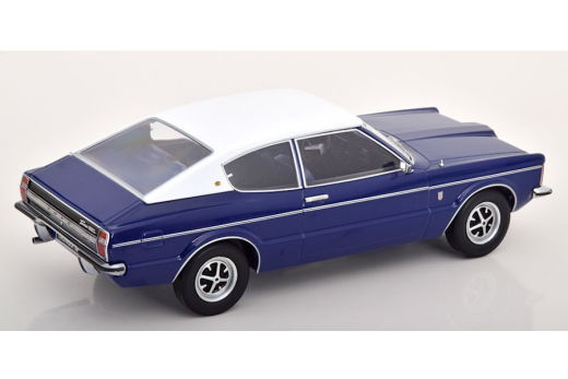 Ford Taunus GXL Coupe mit Vinyldach 1971 dunkelblau/weiß | KK-Scale | 1:18