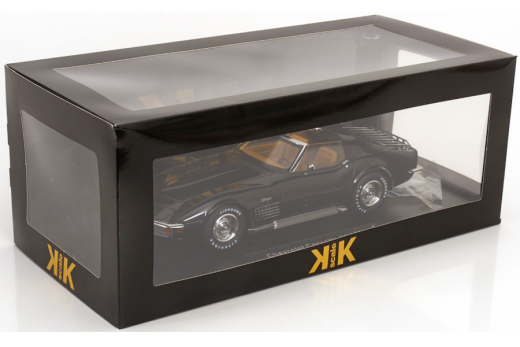 Chevrolet Corvette C3 mit abnehmbaren Dachteilen und Sidepipes 1972 schwarz| KK-Scale | 1:18