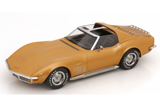 Chevrolet Corvette C3 mit abnehmbaren Dachteilen und Sidepipes 1972 goldmetallic| KK-Scale | 1:18