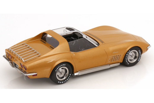 Chevrolet Corvette C3 mit abnehmbaren Dachteilen und Sidepipes 1972 goldmetallic| KK-Scale | 1:18