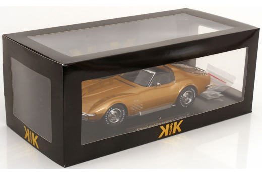 Chevrolet Corvette C3 mit abnehmbaren Dachteilen und Sidepipes 1972 goldmetallic| KK-Scale | 1:18