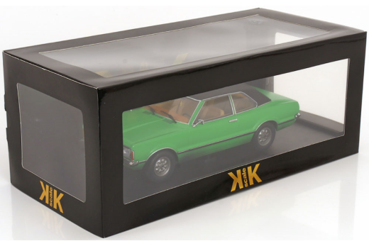 Ford Taunus GXL mit Vinyldach Dirty Version 1971 hellgrün/mattschwarz | KK-Scale | 1:18