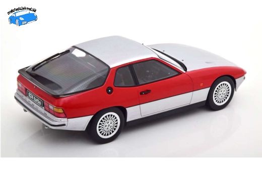 Porsche 924 Turbo 1986 silber/rot KK-Scale 1:18