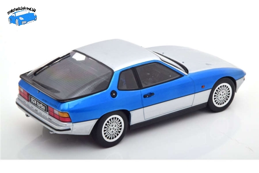 Porsche 924 Turbo 1986 silber/blaumetallic KK-Scale 1:18