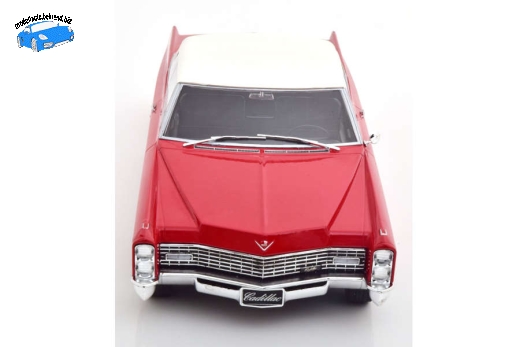 Cadillac DeVille Convertible mit Softtop 1967 rot/weiß | KK-Scale | 1:18