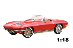 Chevrolet Corvette Sting Ray Cabriolet 1963 Riverside Rot | Norev | 1:18