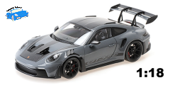Porsche 911 (992) GT3 RS 2024 grey W/Weissach Package W black Wheels | Minichamps | 1:18