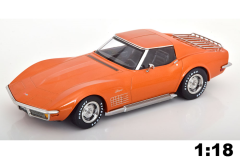 Chevrolet Corvette C3 mit Sidepipes 1972 orange-metallic | KK-Scale | 1:18