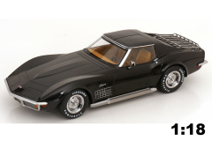 Chevrolet Corvette C3 mit abnehmbaren Dachteilen und Sidepipes 1972 schwarz| KK-Scale | 1:18